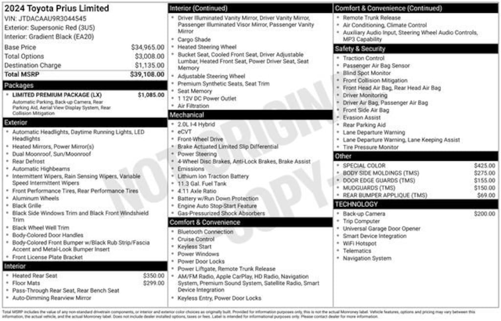 Used 2024 Toyota Prius Limited Hatchback