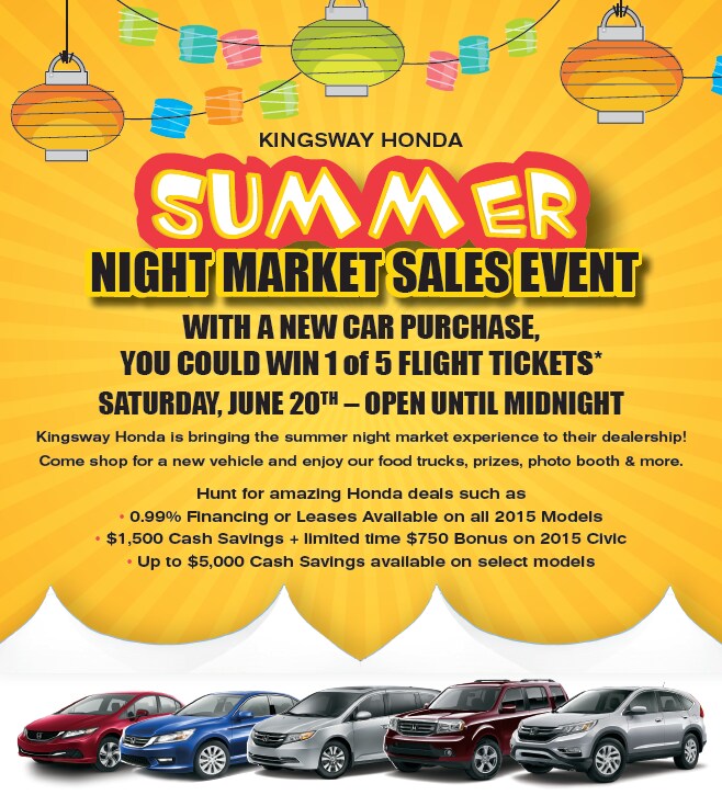 Kingsway Honda Summer Night Market Sales Event Kingsway Honda
