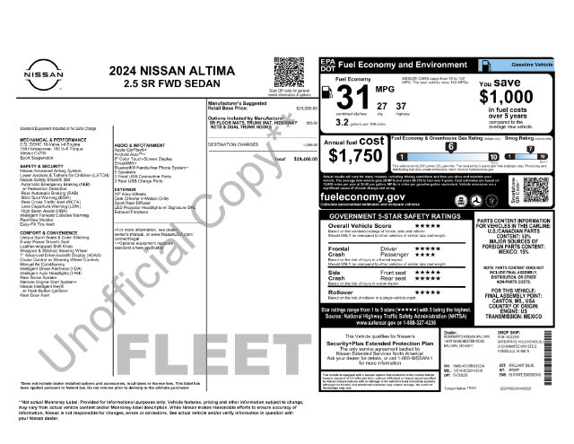 Used 2024 Nissan Altima 2.5 SR Sedan