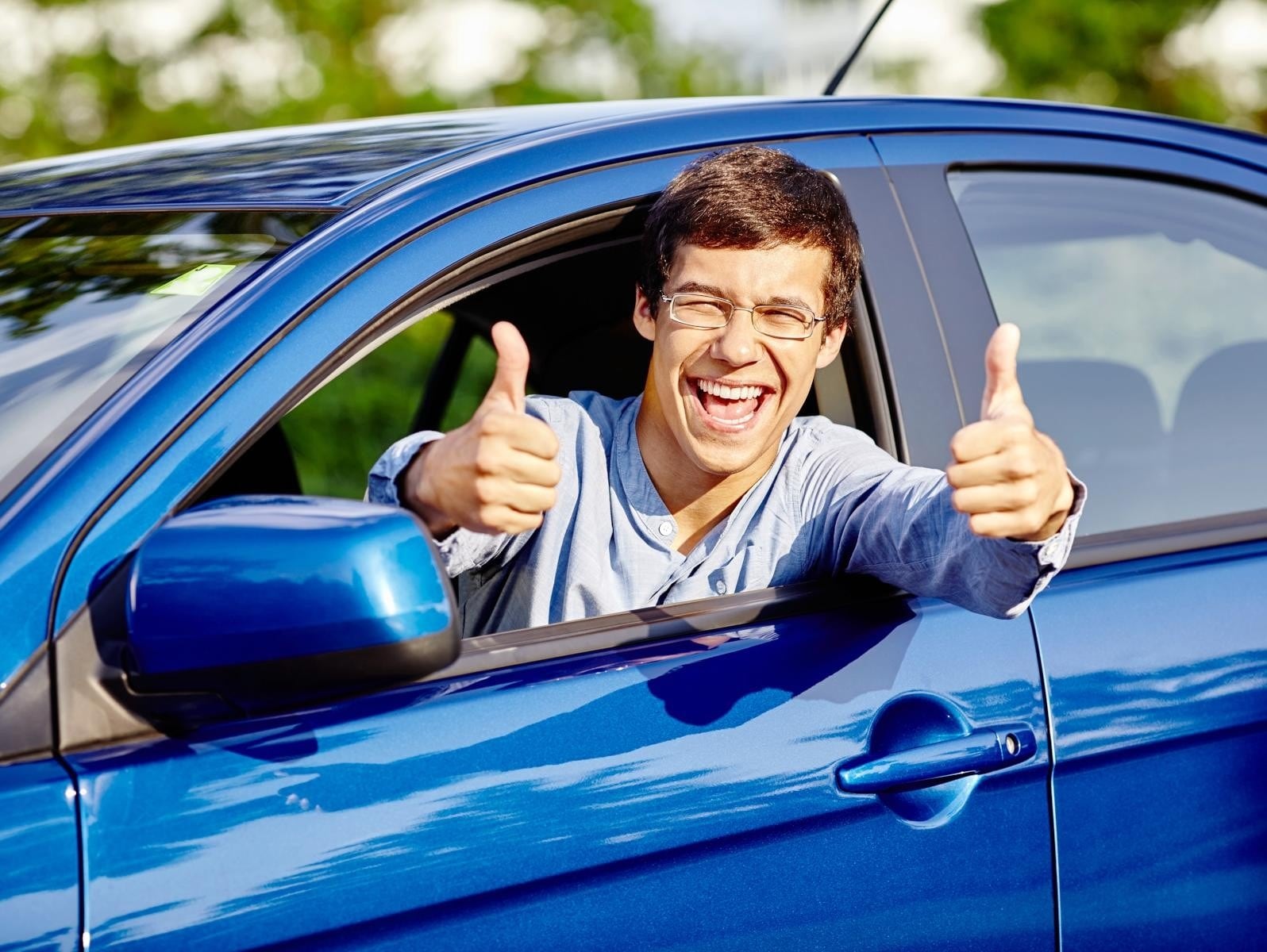 Family riding in vehicle