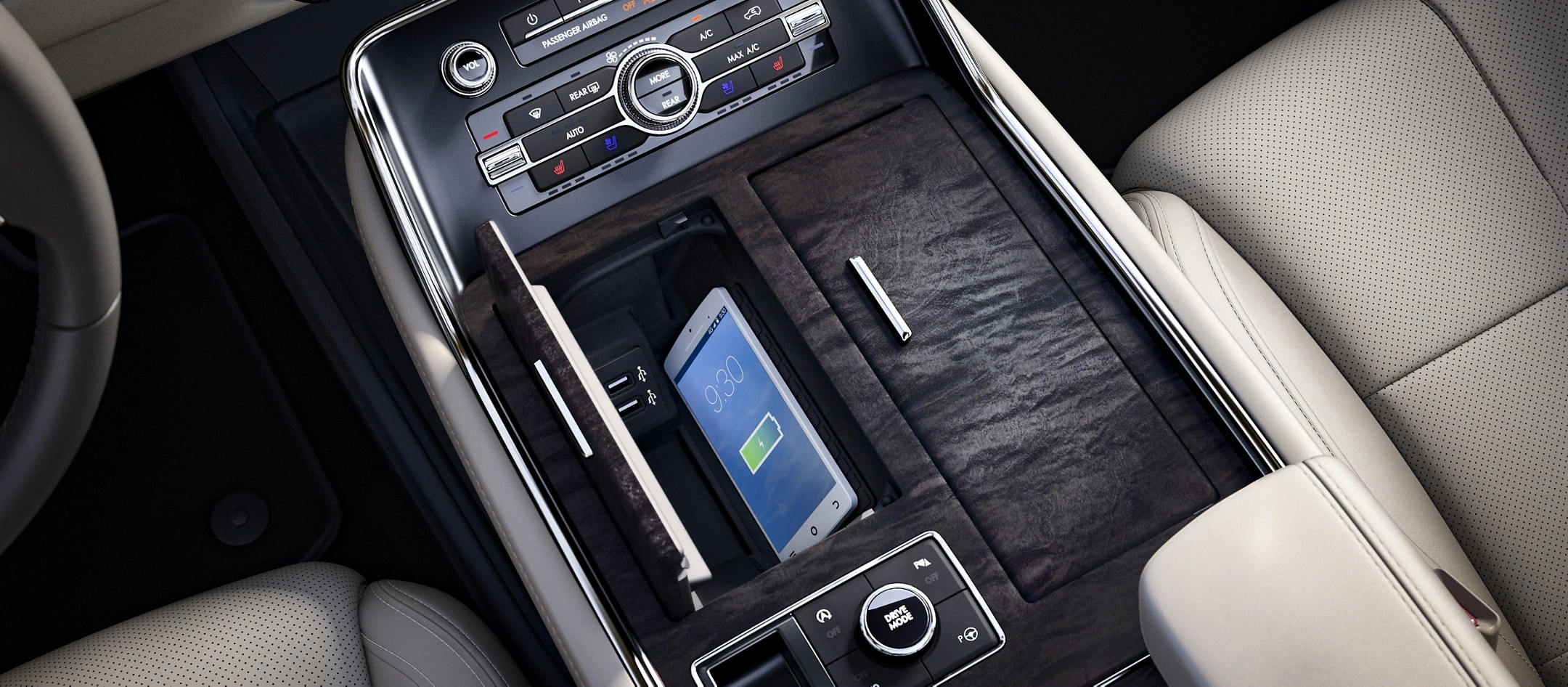 2021 Lincoln Navigator with wireless charging pads and power ports