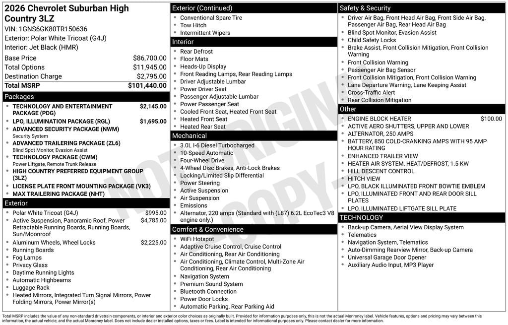 2026 Chevrolet Suburban High Country - Photo 6