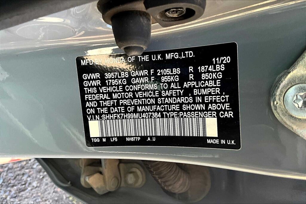 Used 2021 Honda Civic Sport Touring Hatchback