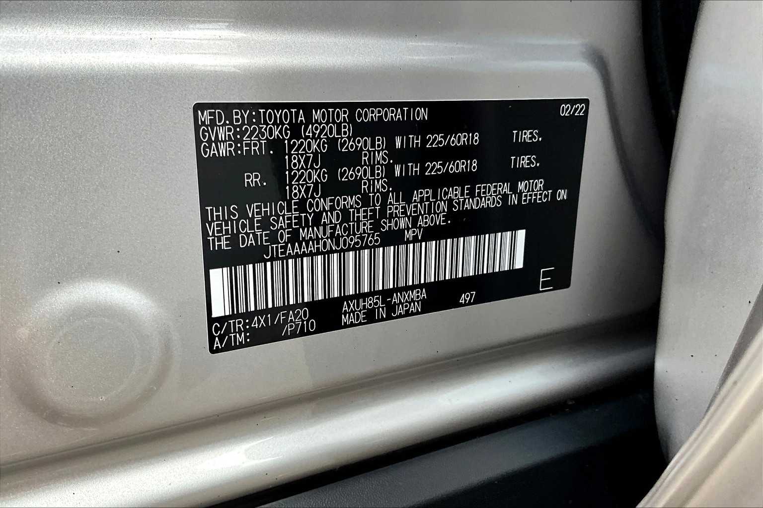 2022 Toyota Venza LE 20