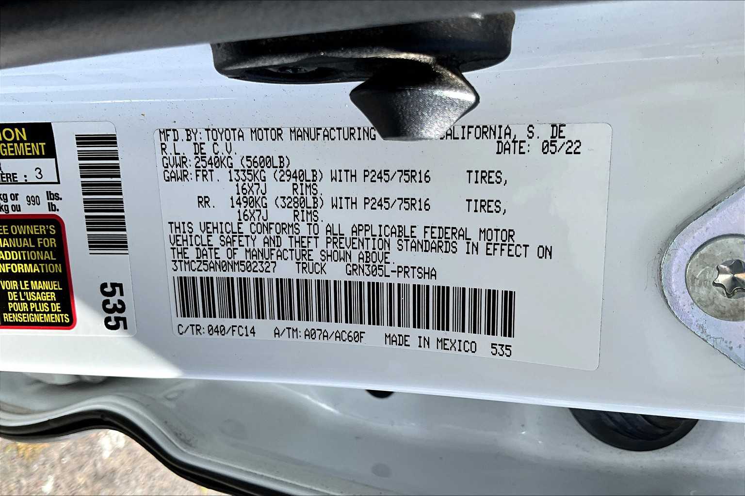 2022 Toyota Tacoma SR5 20