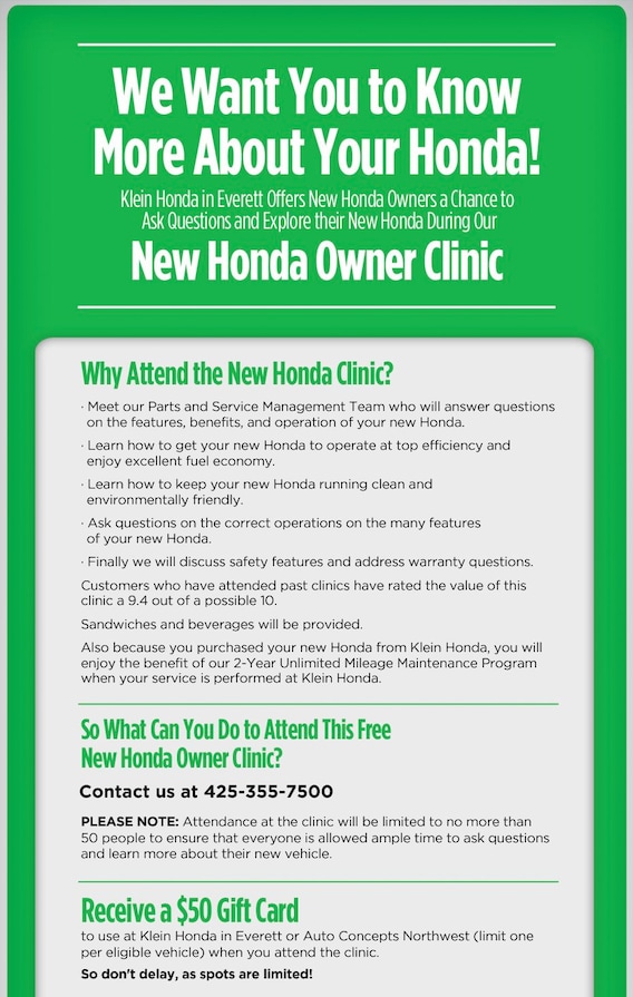 Owners Honda Com >> New Owners Honda Clinic Klein Honda In Everett Owners Honda Com >> New Owners Honda Clinic Klein Honda In Everett