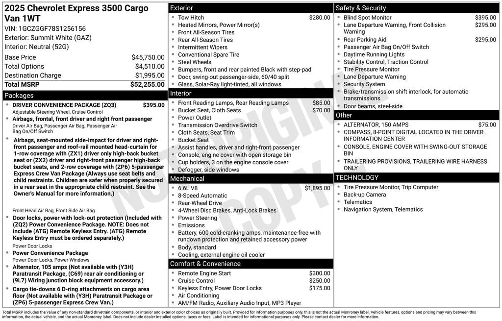 2025 Chevrolet Express Cargo Work Van - Photo 16