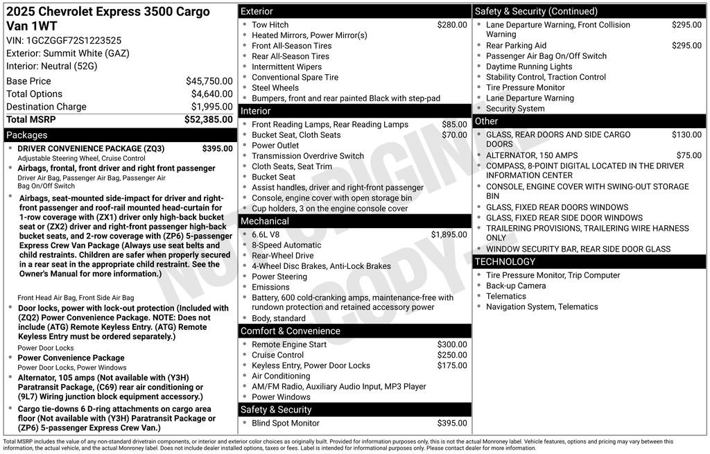 2025 Chevrolet Express Cargo Work Van - Photo 16