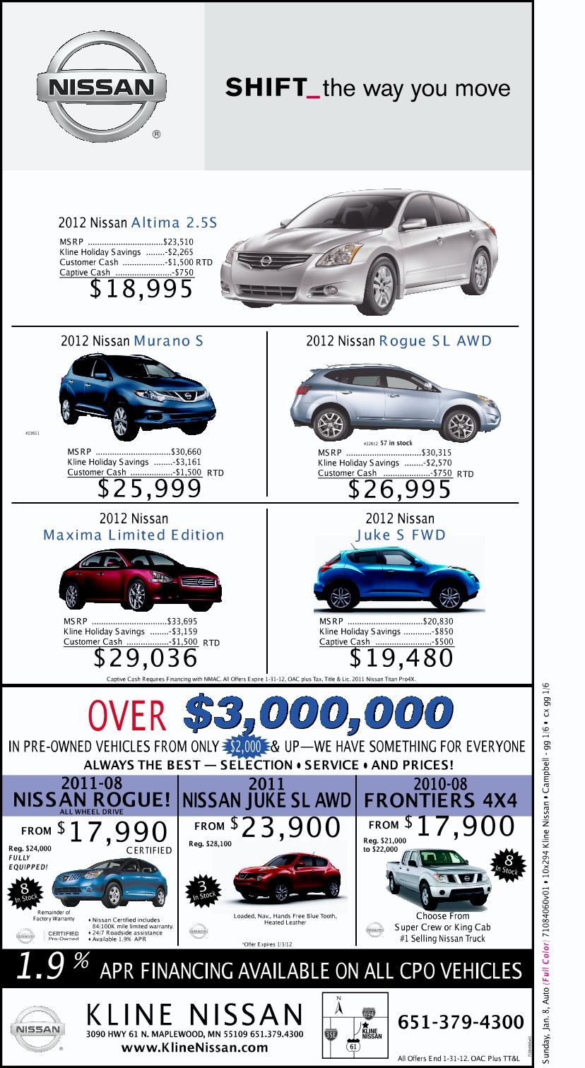  Kline Nissan Pioneer Press Jan 8 2012.pdf