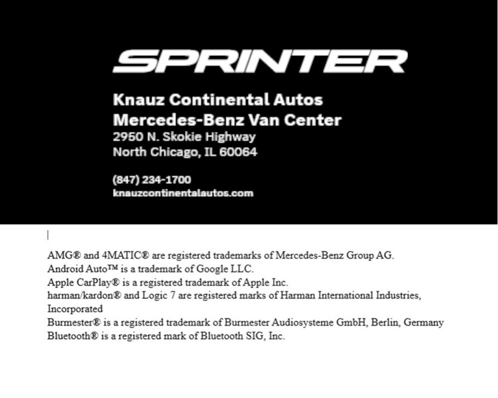 New 2026 Mercedes-Benz Sprinter 2500 Cargo 170 WB