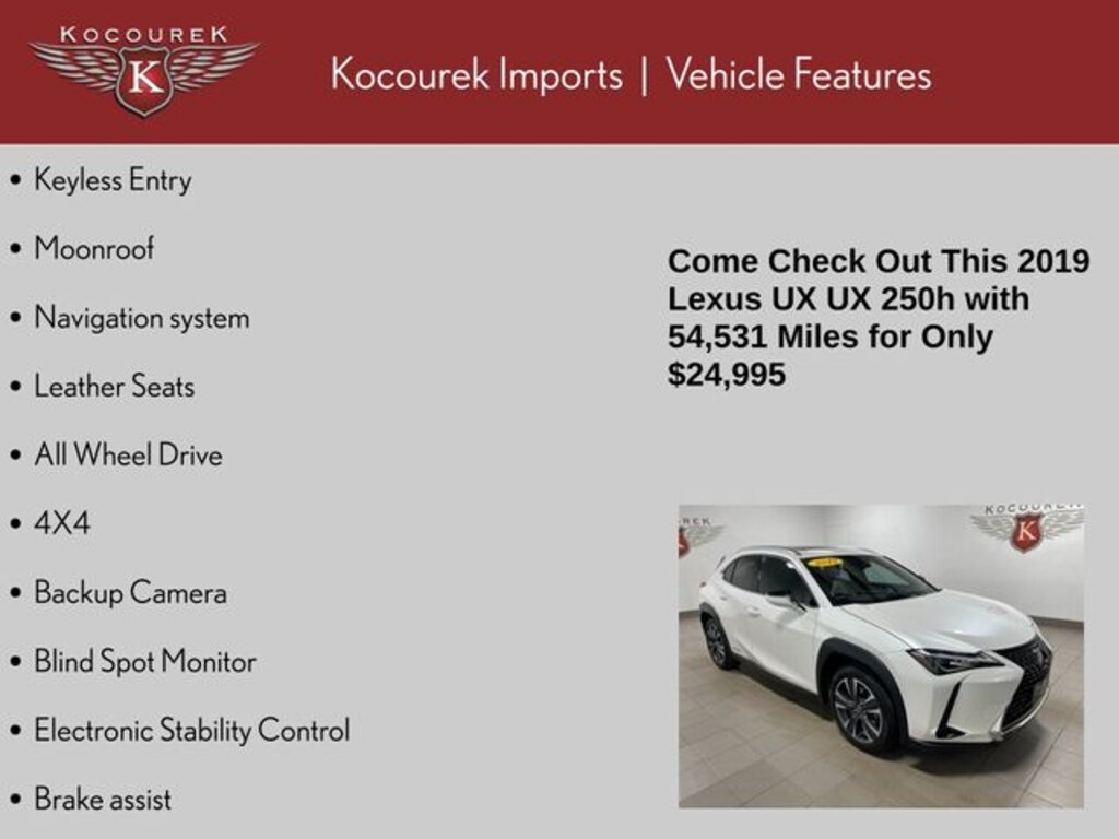 Used 2019 Lexus UX 250h Base SUV
