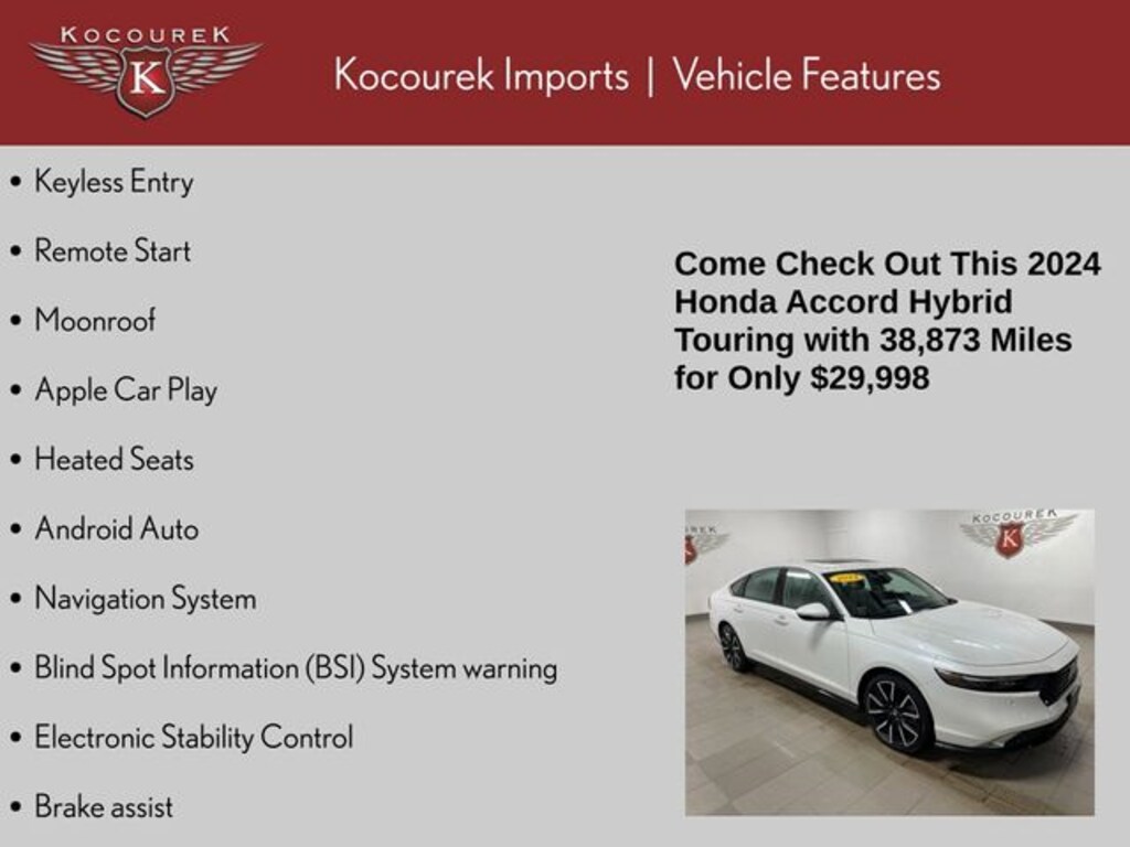 Used 2024 Honda Accord Hybrid Touring Sedan