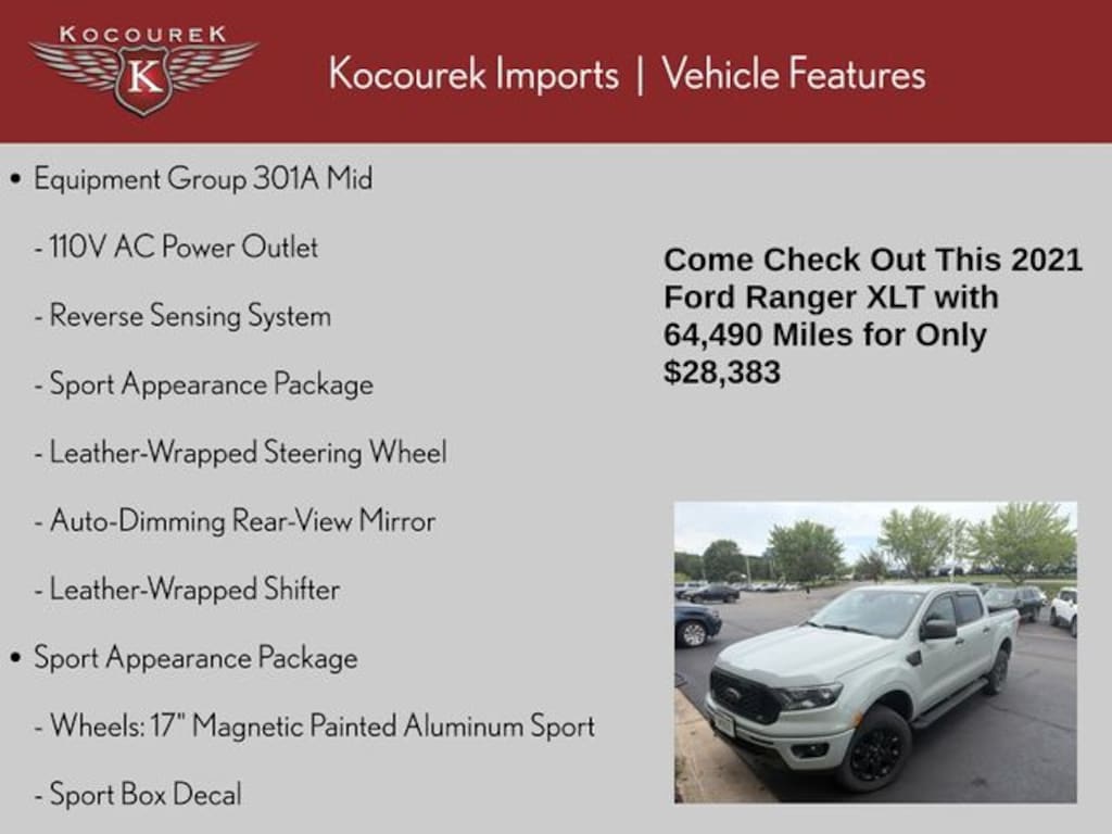 Used 2021 Ford Ranger XLT Truck