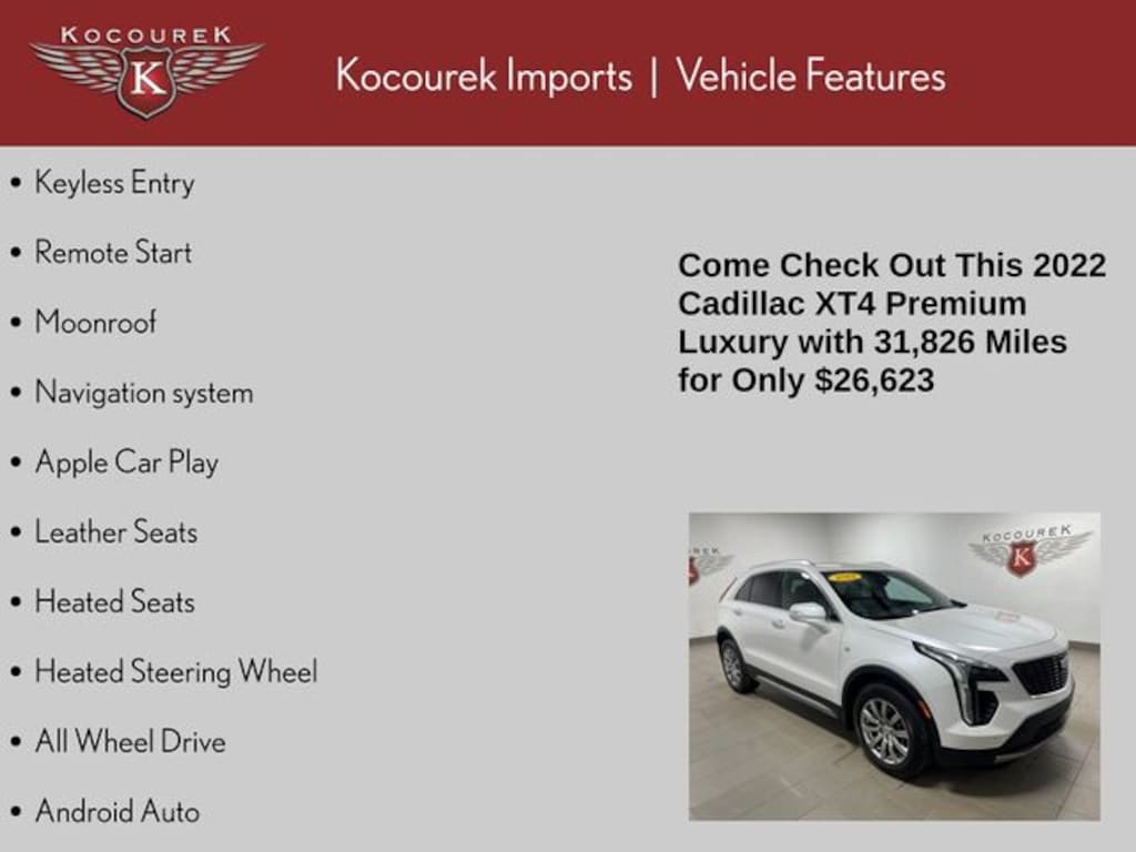 Used 2022 Cadillac XT4 Premium Luxury SUV