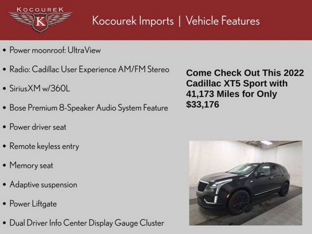 Used 2022 Cadillac XT5 Sport SUV