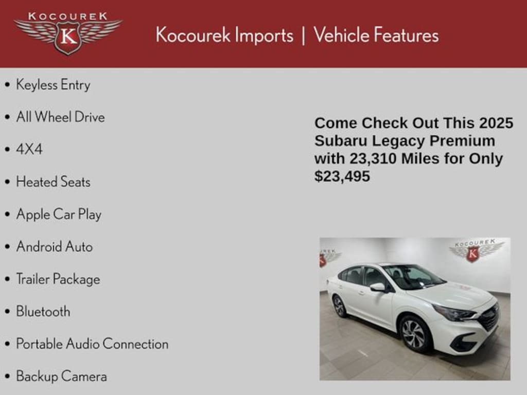 Used 2025 Subaru Legacy Premium Sedan