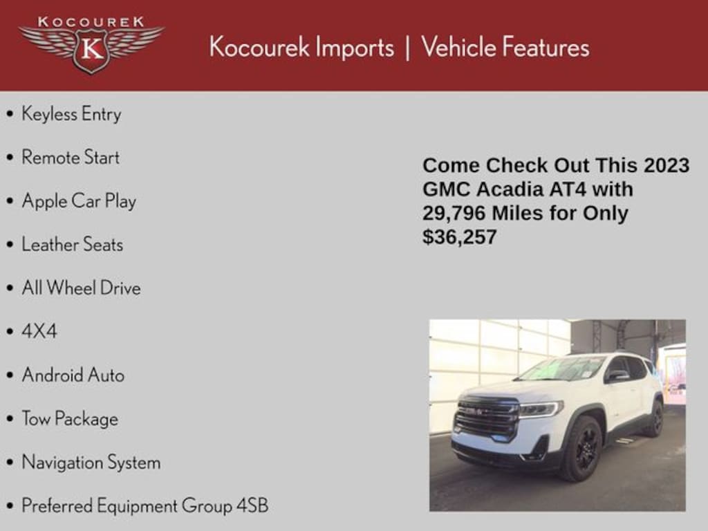 Used 2023 GMC Acadia AT4 SUV