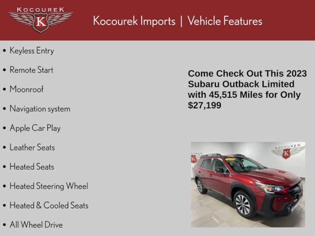 Used 2023 Subaru Outback Limited SUV