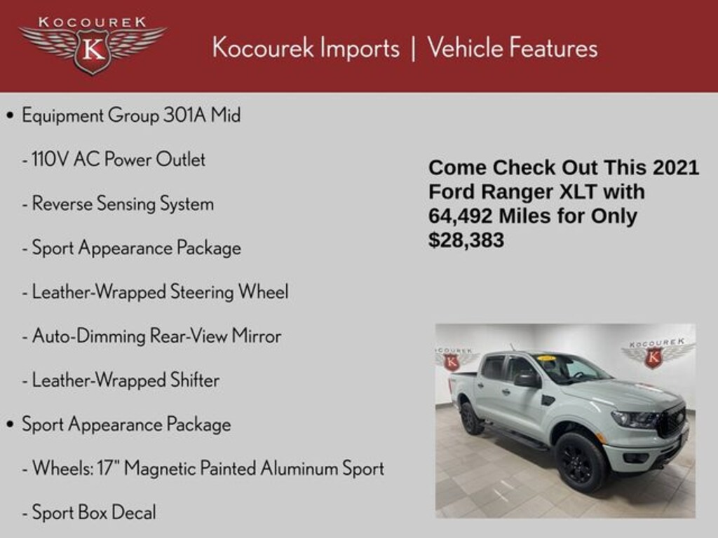 Used 2021 Ford Ranger XLT Truck