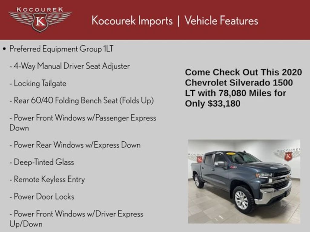 Used 2020 Chevrolet Silverado 1500 LT Truck