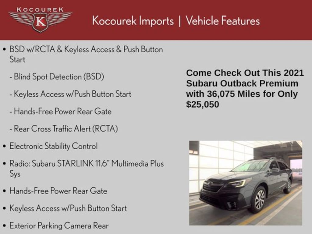 Used 2021 Subaru Outback Premium SUV