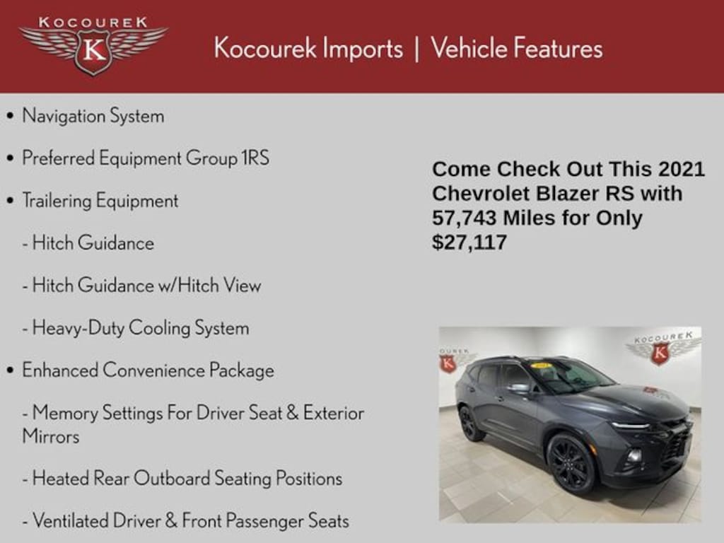 Used 2021 Chevrolet Blazer RS SUV