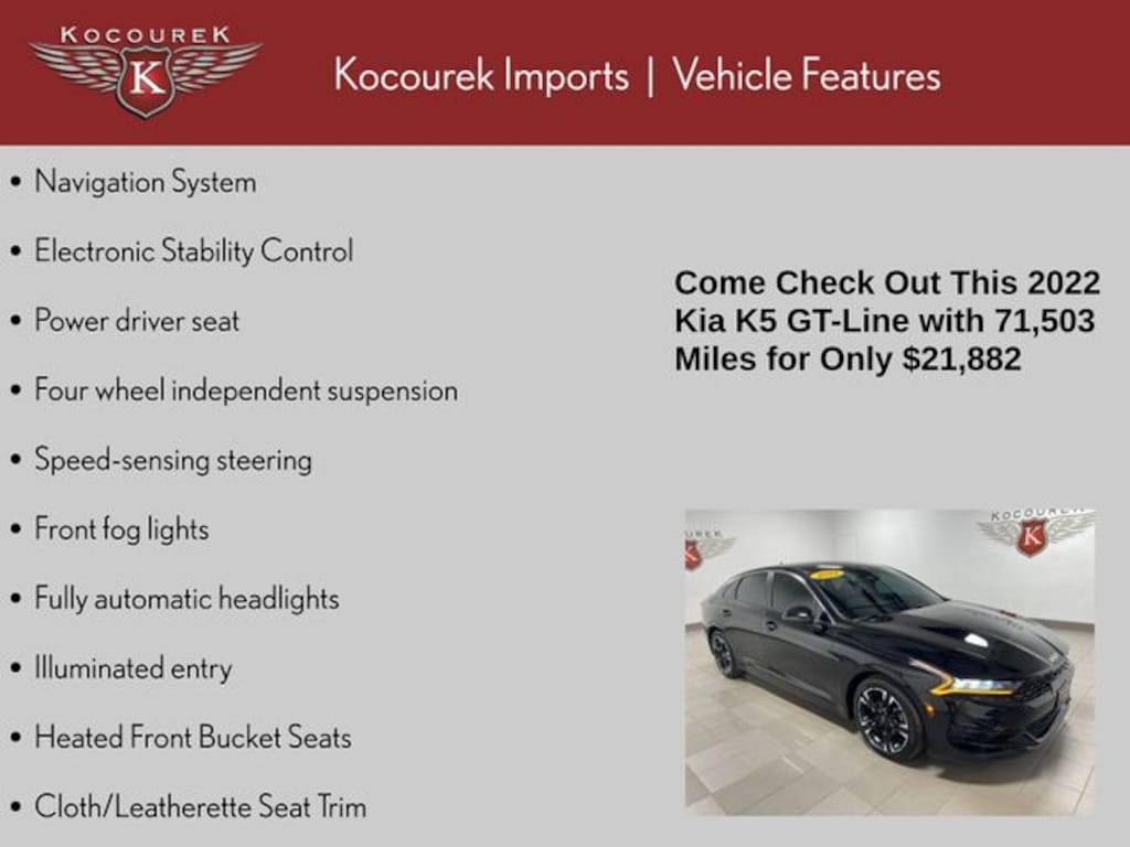 Used 2022 Kia K5 GT-Line Sedan
