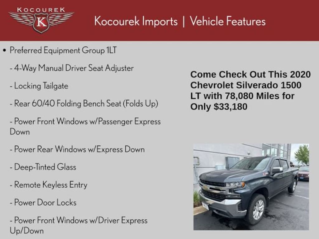 Used 2020 Chevrolet Silverado 1500 LT Truck