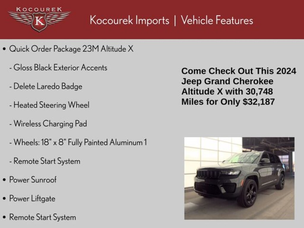 Used 2024 Jeep Grand Cherokee Altitude X SUV