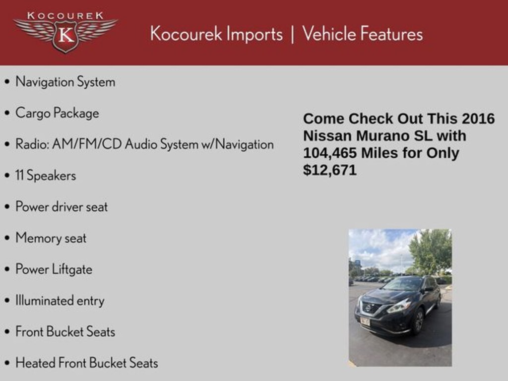 Used 2016 Nissan Murano SL SUV