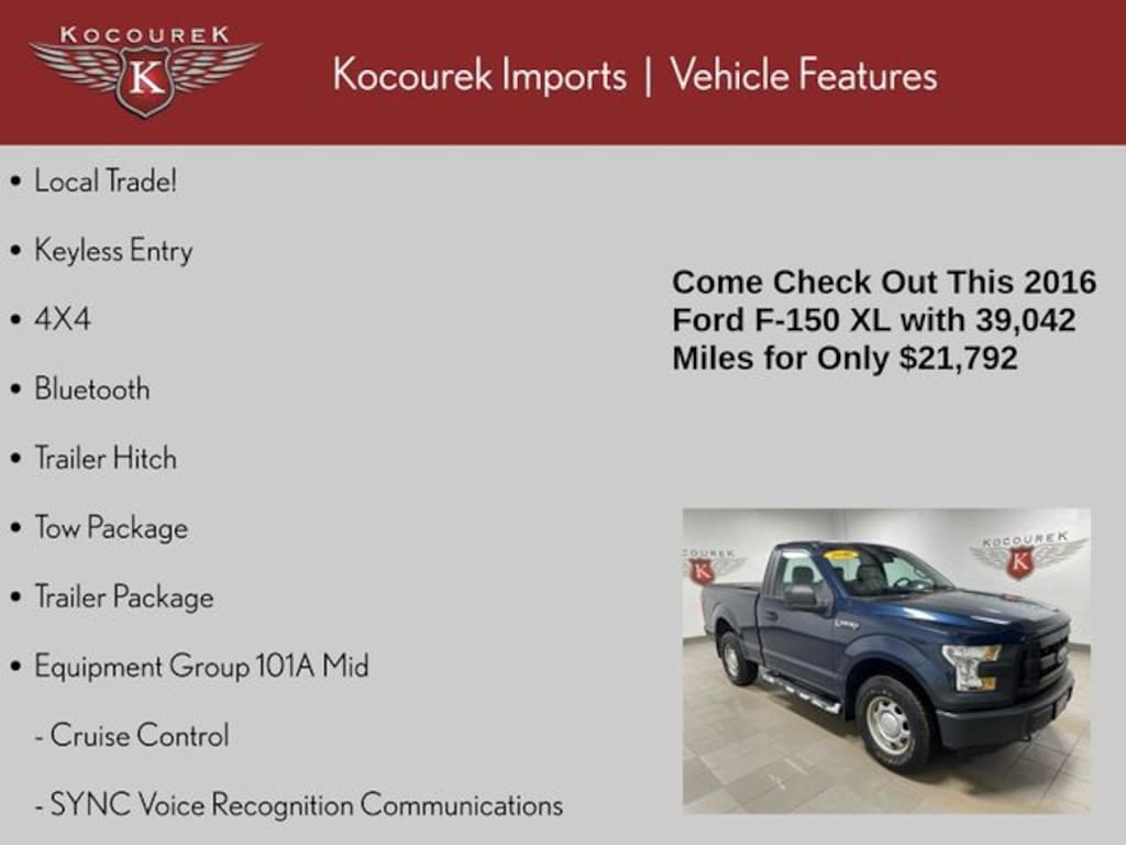 Used 2016 Ford F-150 XL Truck