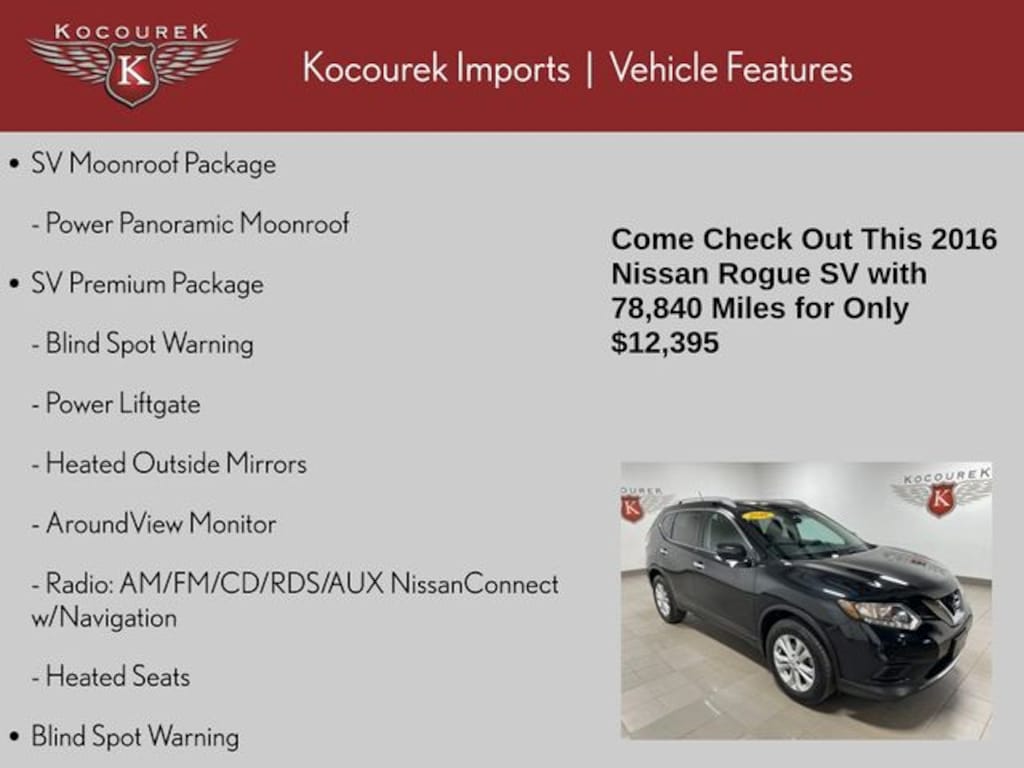 Used 2016 Nissan Rogue SV SUV