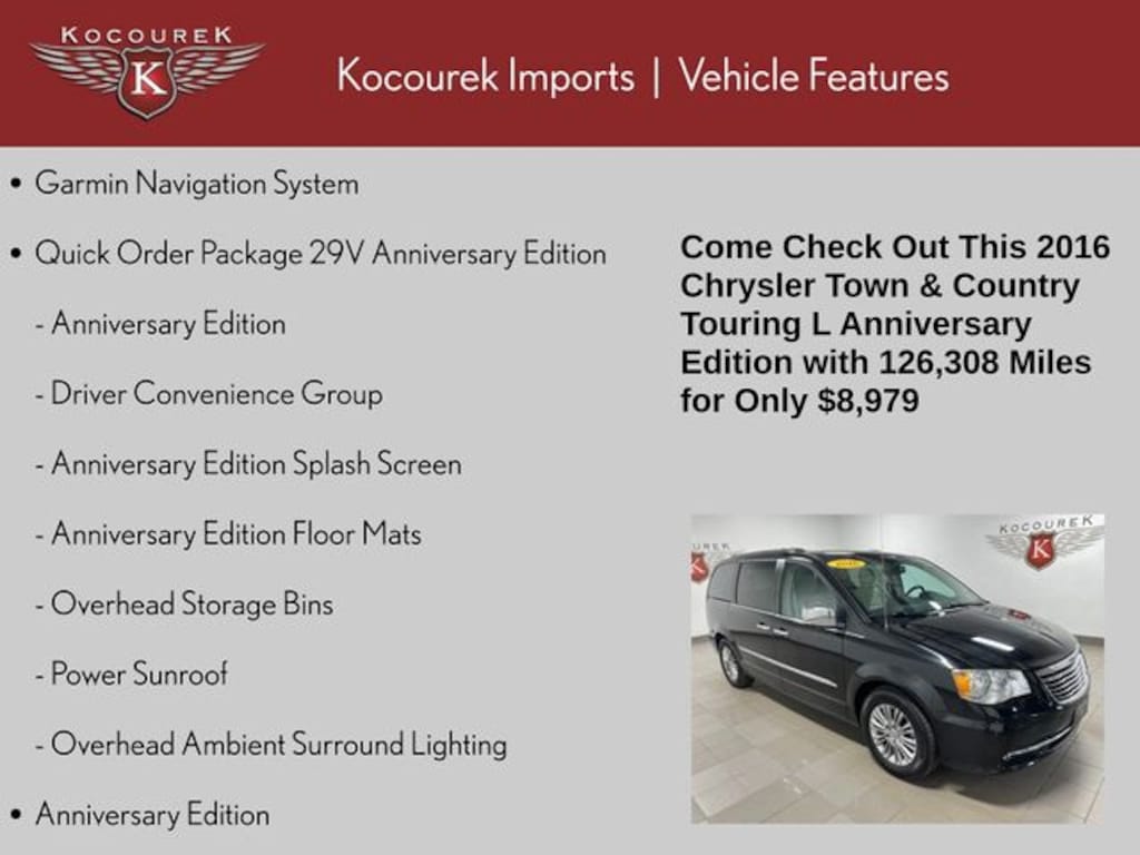 Used 2016 Chrysler Town & Country Touring-L Minivan/Van