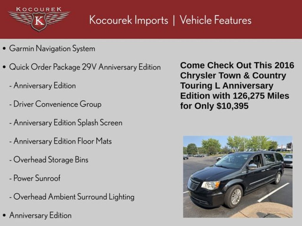 Used 2016 Chrysler Town & Country Touring-L Minivan/Van