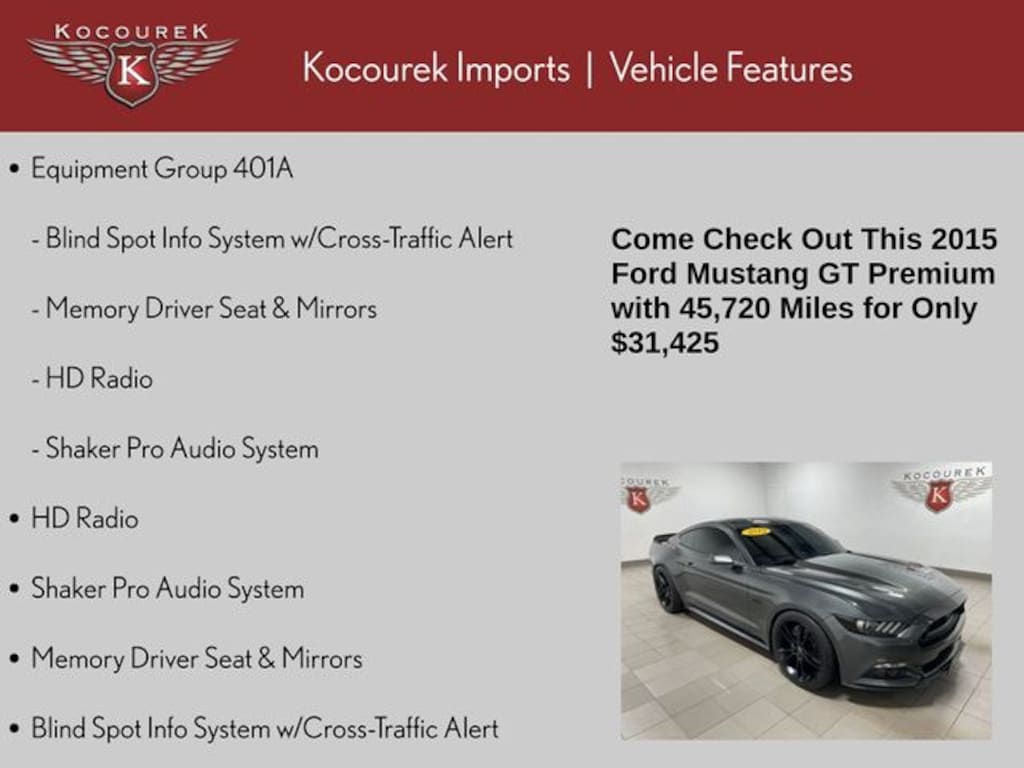 Used 2015 Ford Mustang GT Premium Coupe