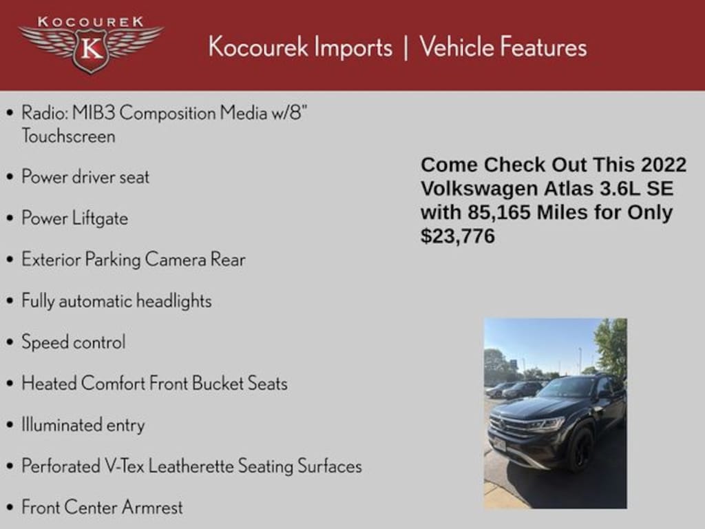 Used 2022 Volkswagen Atlas 3.6L V6 SE w/Technology SUV