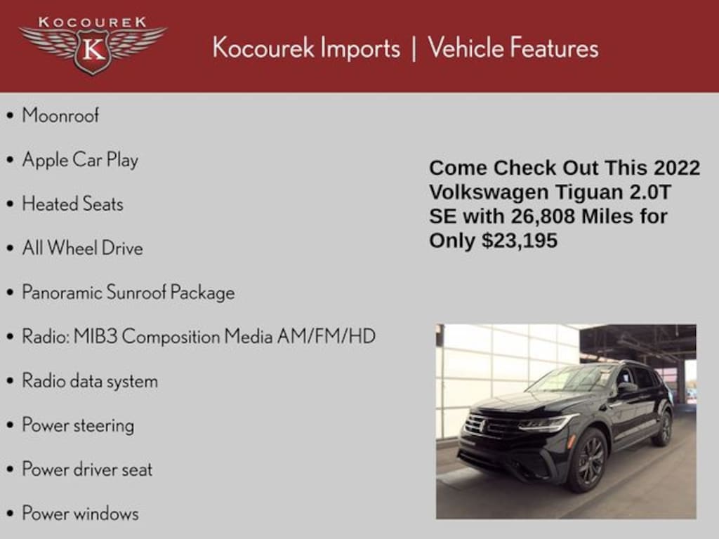 Used 2022 Volkswagen Tiguan 2.0T SE SUV