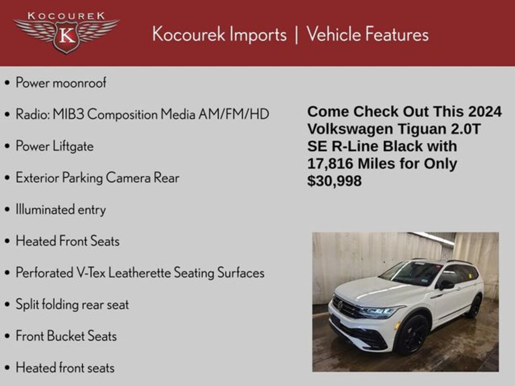 Used 2024 Volkswagen Tiguan 2.0T SE R-Line Black SUV