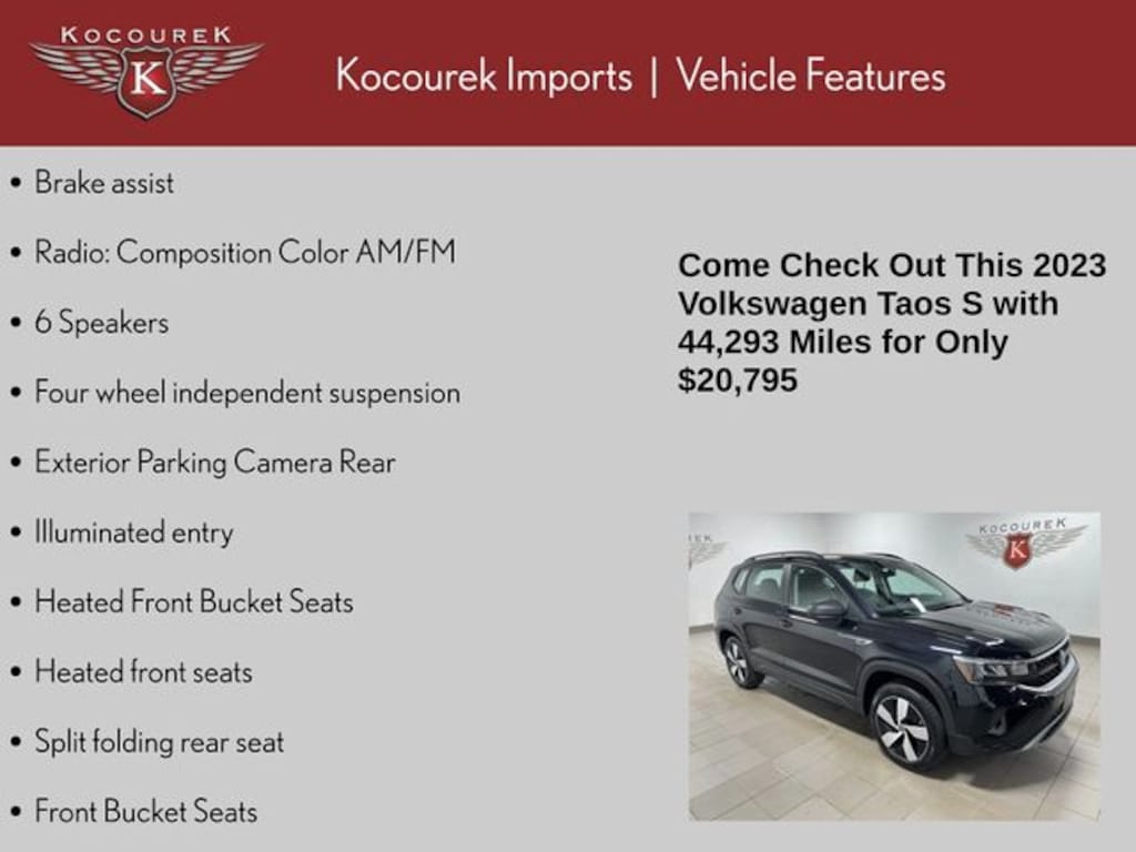 Used 2023 Volkswagen Taos 1.5T S SUV