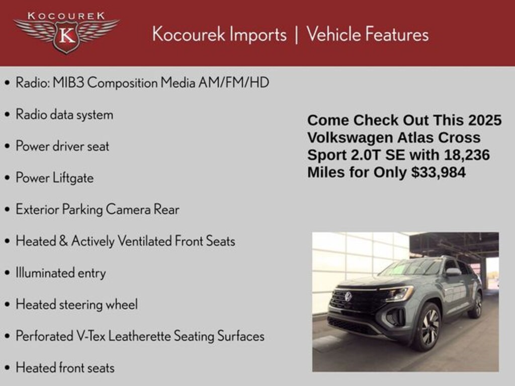 Used 2025 Volkswagen Atlas Cross Sport 2.0T SE w/Technology SUV