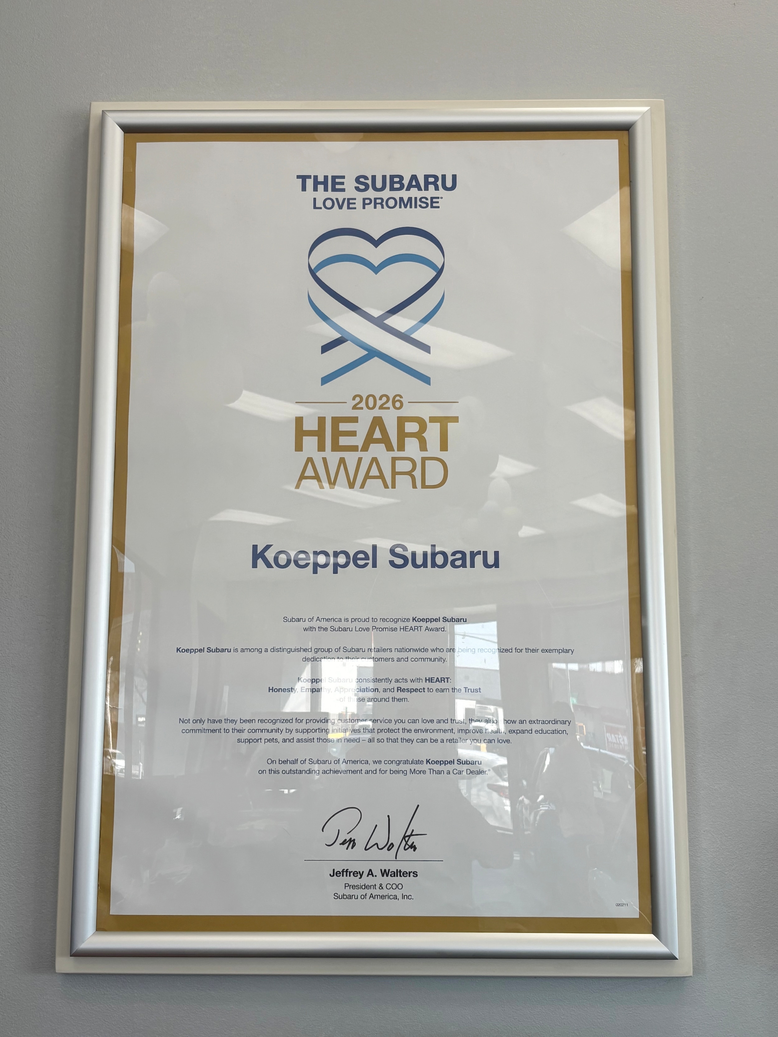 2026 Heart Award Winner â Koeppel Subaru