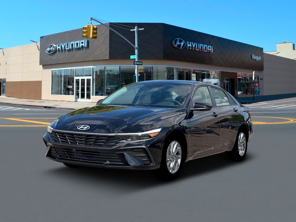 New 2026 Hyundai Elantra Hybrid Blue Sedan