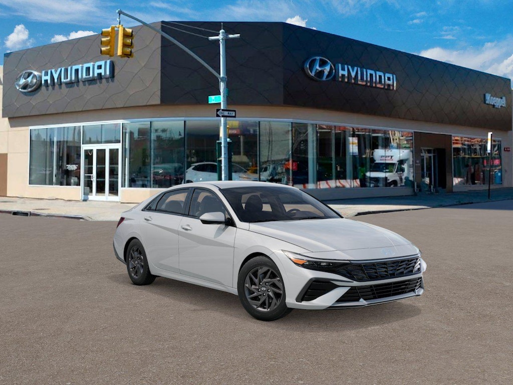 New 2026 Hyundai Elantra Hybrid Blue Sedan