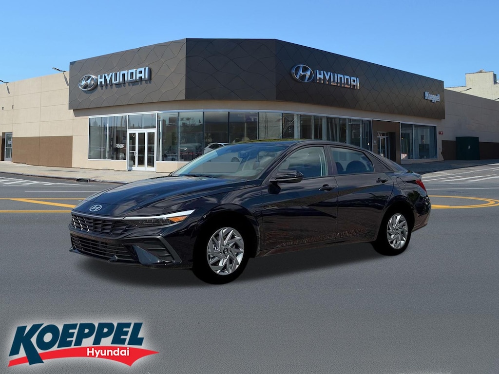 New 2026 Hyundai Elantra Hybrid Blue Sedan