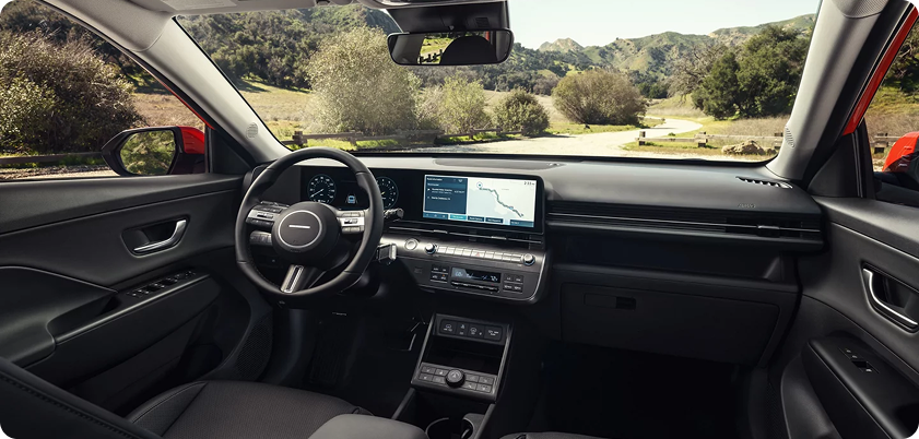 12.3-inch touchscreen navigation in 2026 Hyundai Kona
