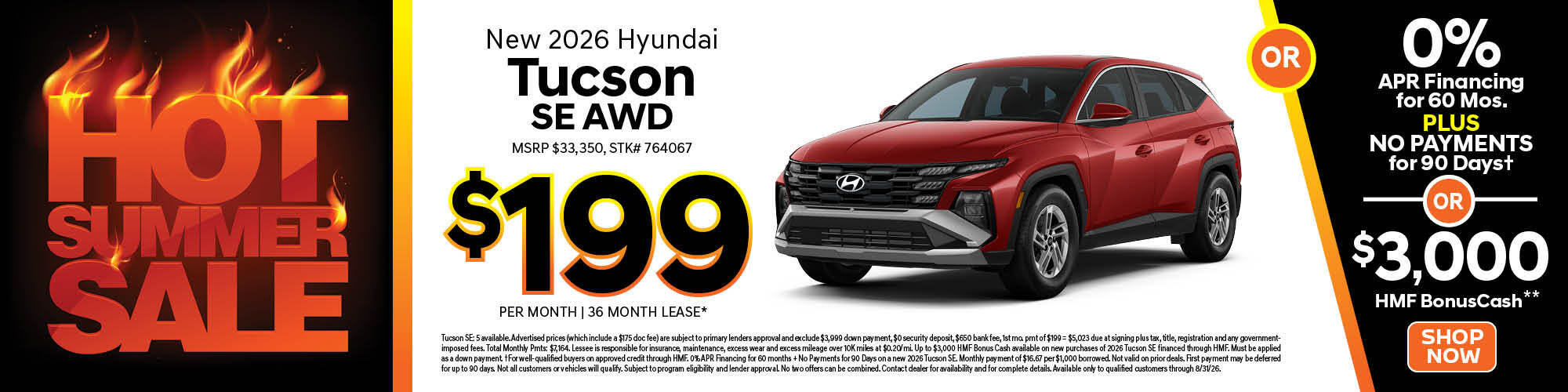 Hot Summer Sale on the 2026 Hyundai Tucson SE AWD at Koeppel Hyundai