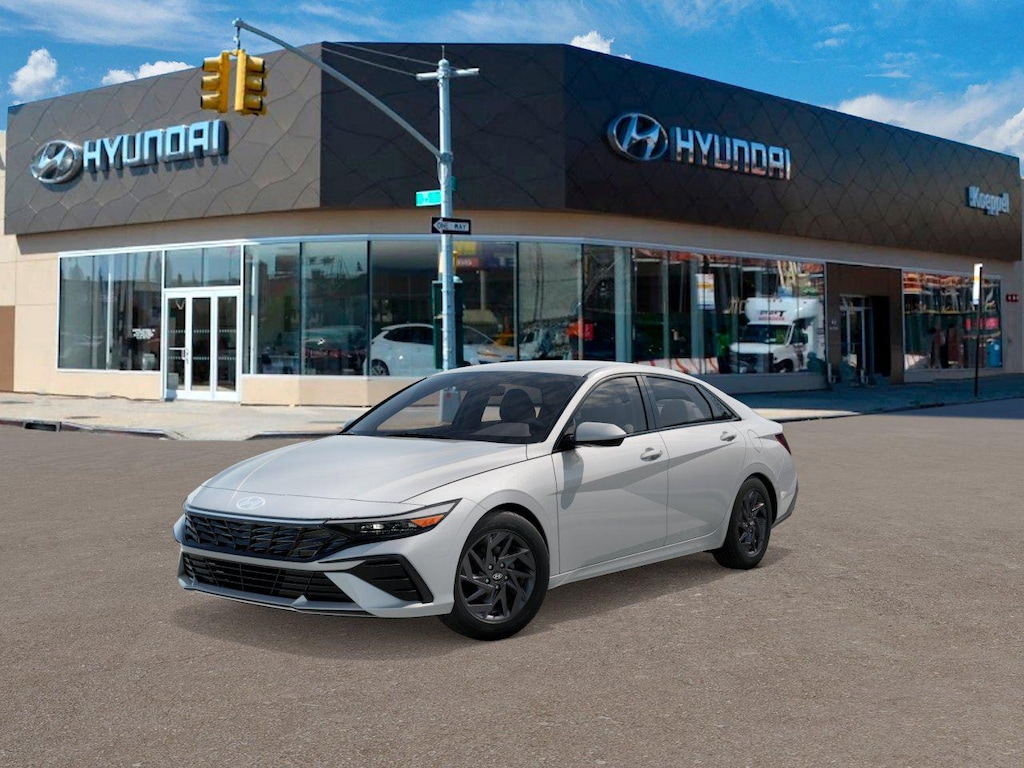 New 2026 Hyundai Elantra Hybrid Blue Sedan