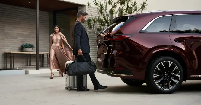 Rear power liftgate in the 2026 Mazda CX-90 for sale in Queens, NY at Koeppel Mazda