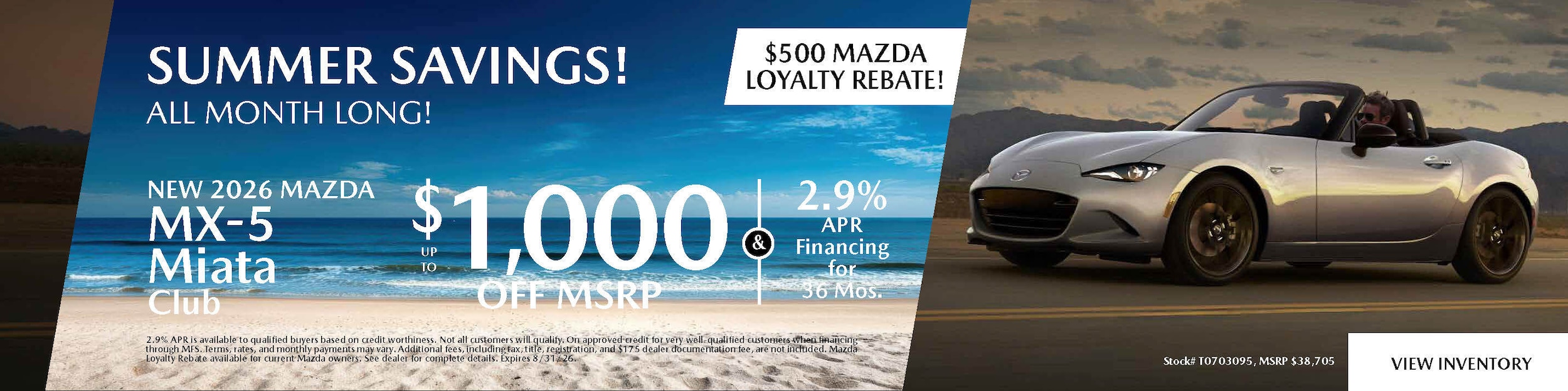 Summer Savings on the 2026 Mazda MX-5 Miata Club at Koeppel Mazda