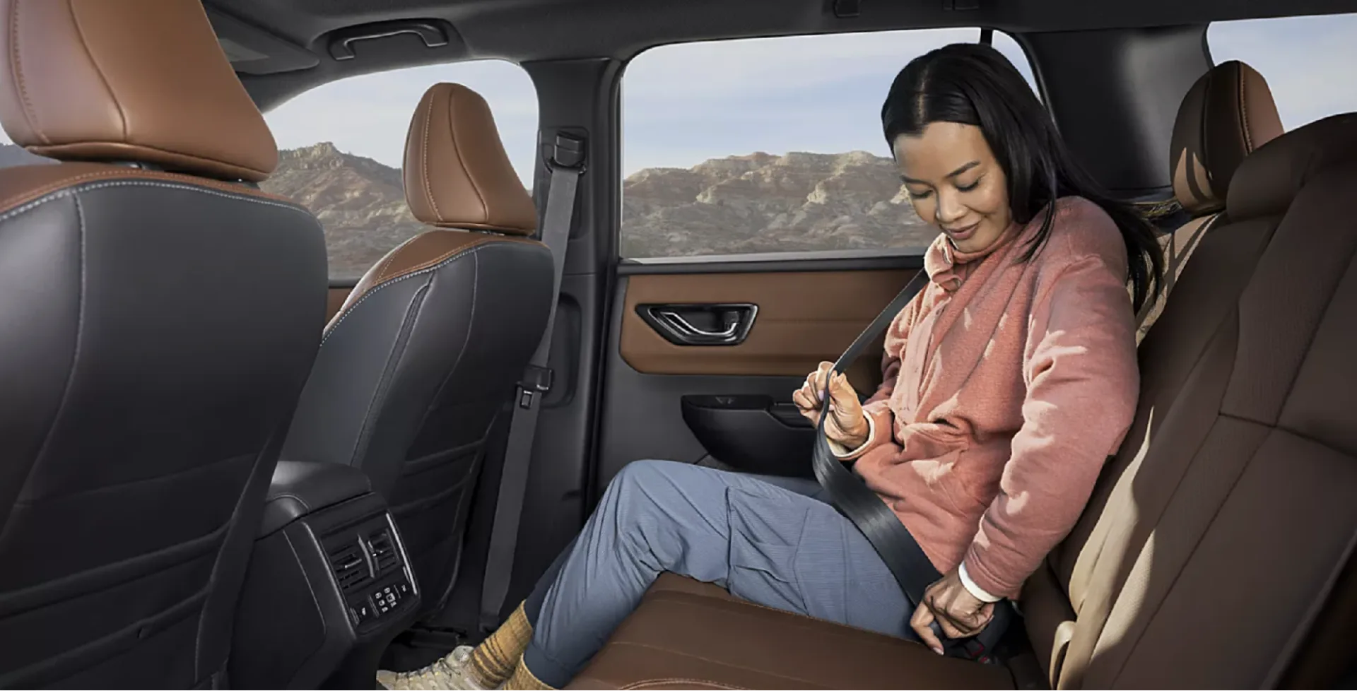 2026 Subaru Outback Touring interior shown in Java Brown Nappa Leather